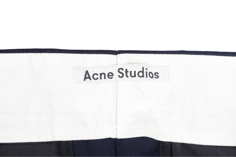ACNE STUDIOS BLUE COLOR POLYSTER LONG PANTS SIZE 46