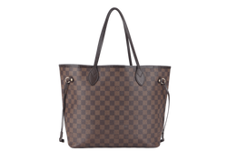 LOUIS VUITTON NEVERFULL MM DAMIER EBENE CANVAS GOLD HARDWARE WITH DUST COVER