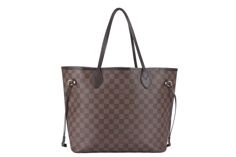 LOUIS VUITTON NEVERFULL MM DAMIER EBENE CANVAS GOLD HARDWARE WITH DUST COVER