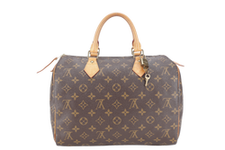 LOUIS VUITTON SPEEDY 30 MONOGRAM CANVAS GOLD HARDWARE WITH KEYS AND PADLOCK