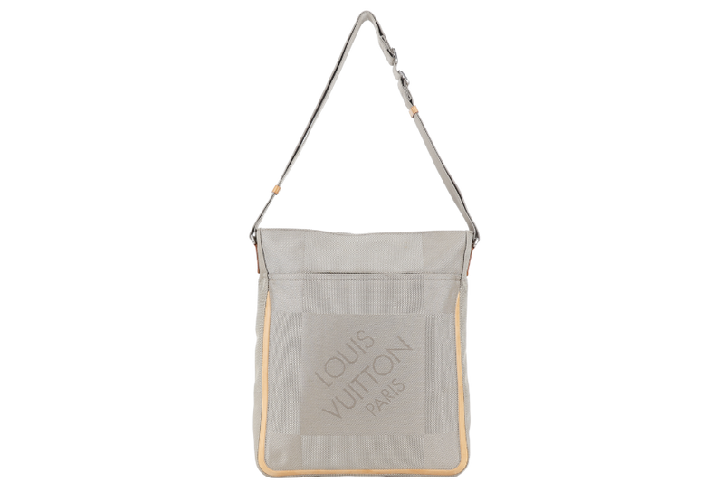 LOUIS VUITTON CITADINE GM MESSENGER TERRE DAMIER GEANT CANVAS SILVER HARDWARE WITH DUST COVER