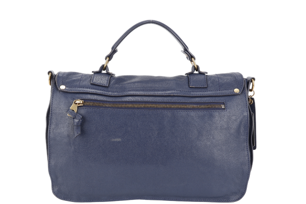 PROENZA SCHOULER PS 1 MEDIUM NAVY BLUE GOLD HARDWARE WITH STRAPS AND DUST COVER