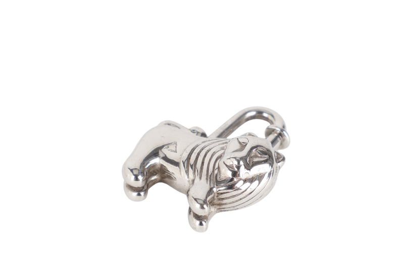 HERMES LION MOTIF SILVER PADLOCK