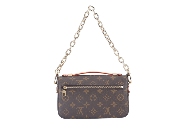 LOUIS VUITTON POCHETTE METIS (M46279) EAST WEST MONOGRAM WITH STRAPS, CHAIN, DUST COVER AND BOX