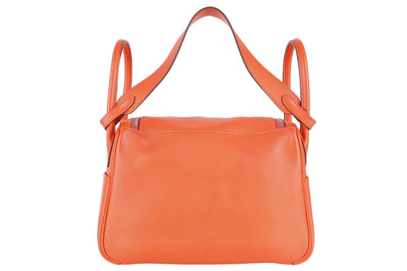 HERMES LINDY 26 CAPUCINE SWIFT LEATHER PHW STAMP A (YEAR 2017) WITH DUST COVER
