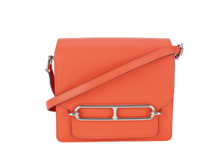 HERMES ROULIS BAG MINI CAPUCINE SWIFT LEATHER SILVER HARDWARE STAMP D (YEAR 2019) WITH DUST COVER AND BOX