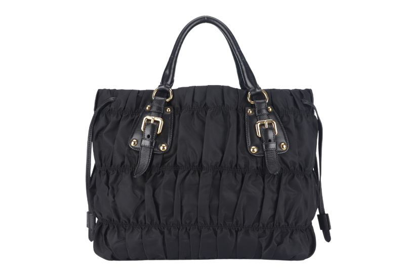 PRADA TESSUTO GAUFRE (BN1788) NYLON NERO WITH STRAP AND DUST COVER