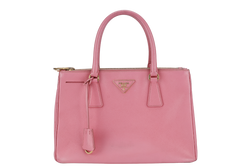 PRADA BN1801 SAFFIANO LUX SMALL PINK LEATHER GOLD HARDWARE WITH LONG STRAPS NO DUST COVER