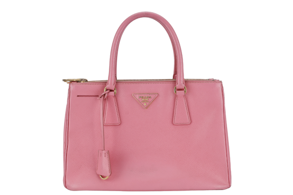 PRADA BN1801 SAFFIANO LUX SMALL PINK LEATHER GOLD HARDWARE WITH LONG STRAPS NO DUST COVER