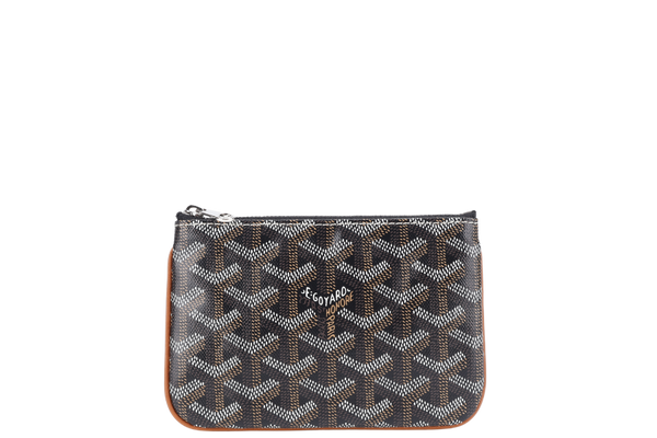 GOYARD SENAT PM POUCH BLACK AND TAN COLOR WITH BOX
