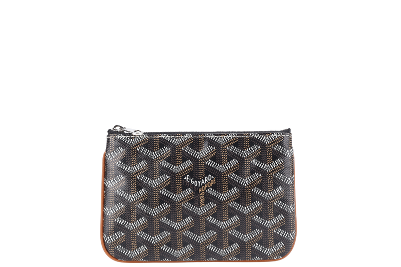 GOYARD SENAT PM POUCH BLACK AND TAN COLOR WITH BOX