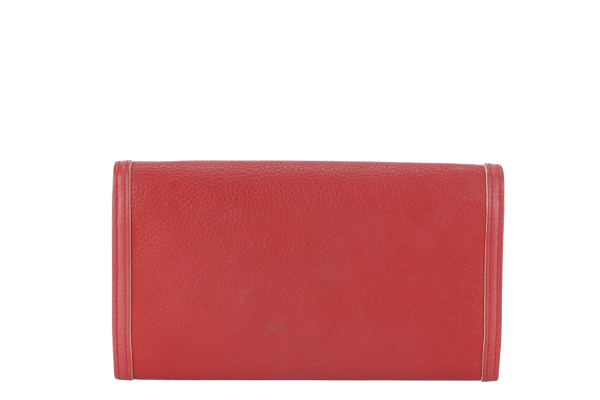 LOUIS VUITTON SARAH WALLET RED CALF LEATHER GOLD HARDWARE