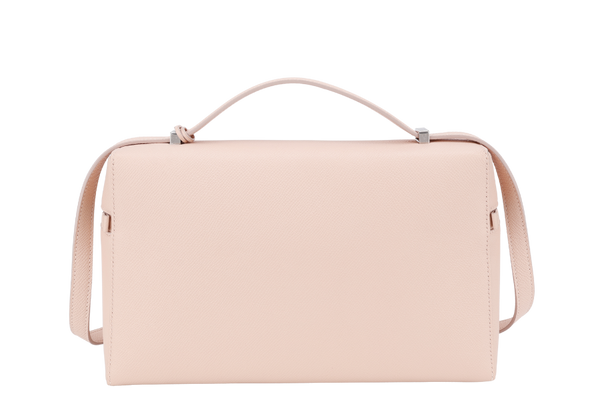 LORO PIANA EXTRA POCKET L27 BUBBLE GUM COLOR (30DU) TEXTURED CALFSKIN SILVER HARDWARE WITH DUST COVER AND BOX