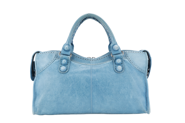 BALENCIAGA GIANT CITY BAG BLUE COLOR LEATHER WITH STRAPS AND DUST COVER