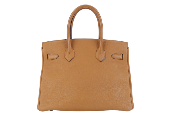 HERMES BIRKIN 30 STAMP T (YEAR 2015) TOFFEE EVER COLOR LEATHER GOLD HARDWARE WITH DUST COVER