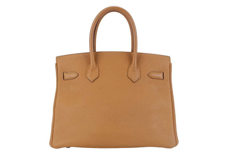 HERMES BIRKIN 30 STAMP T (YEAR 2015) TOFFEE EVER COLOR LEATHER GOLD HARDWARE WITH DUST COVER