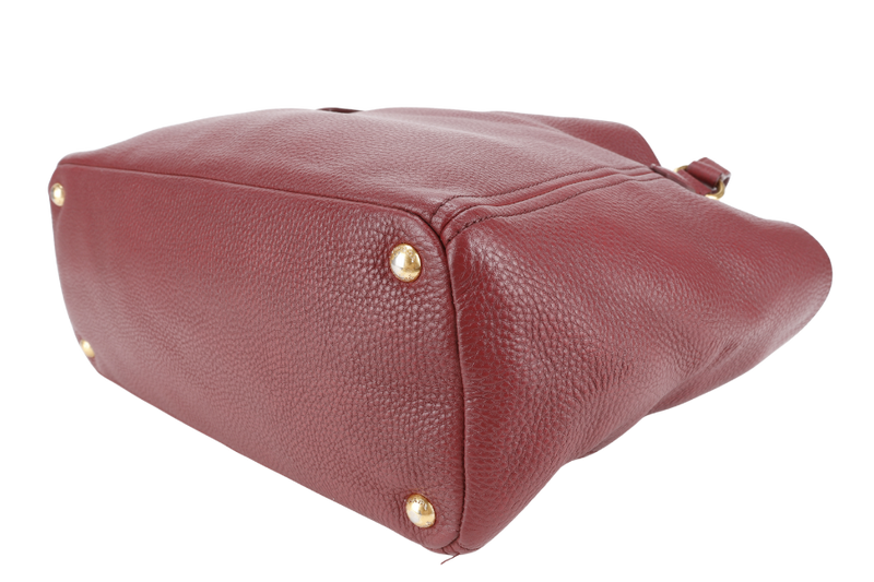PRADA PINK VITELLO DAINO LEATHER SIDE POCKET TOTE BAG GOLD HARDWARE NO DUST COVER