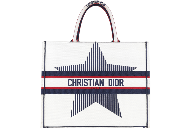 CHRISTIAN DIOR BOOK TOTE (50-MA-0281) WHITE MEDIUM CANVAS TOTE BAG WITH CARD AND BOX
