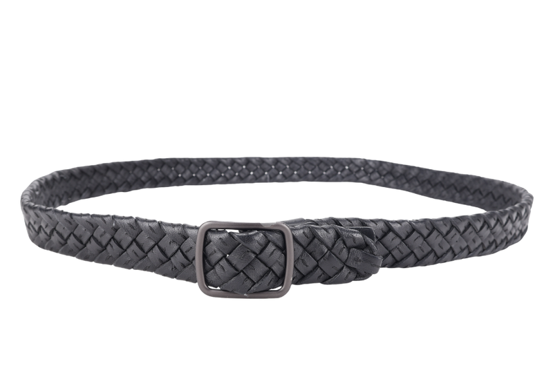 BOTTEGA VENETA BLACK BELT IN BLACK RUTHENIUM HARDWARE WITH DUST COVER
