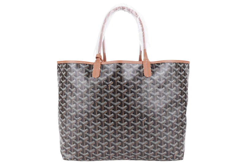 GOYARD SAINT LOUIS PM BAG BLACK AND TAN COLOR WITH DUST COVER