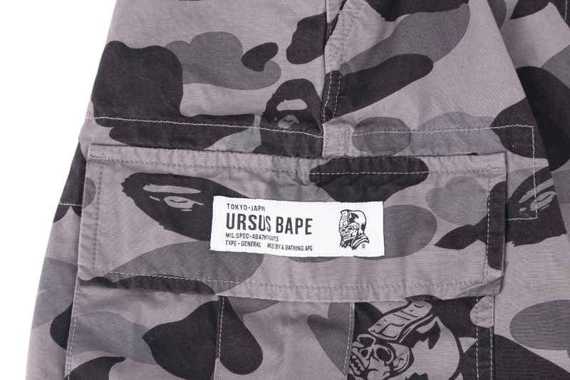 BAPE URSUS MILITARY SHORTS GREY 2XL