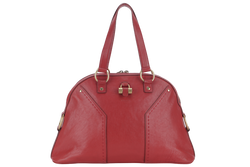 YVES SAINT LAURENT (YSL) MUSE BAG(156464 213317) LARGE RED LEATHER GOLD HARDWARE WITH DUST COVER, LOCK & KEYS