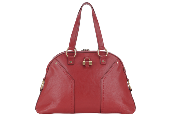 YVES SAINT LAURENT (YSL) MUSE BAG(156464 213317) LARGE RED LEATHER GOLD HARDWARE WITH DUST COVER, LOCK & KEYS