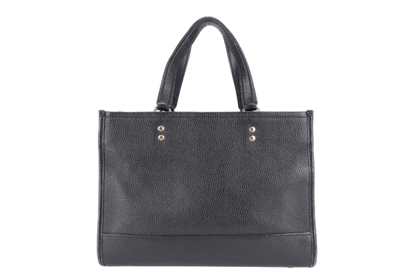 COACH DEMPSEY TOTE BAG 22 WITH COACH PATCH BLACK REFINED PEBBLE LEATHER GOLD HARDWARE WITH STRAPS AND DUST COVER