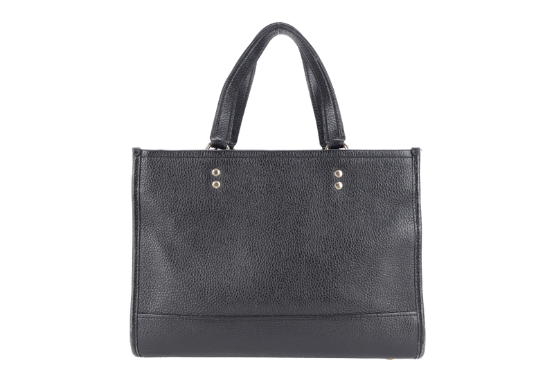 COACH DEMPSEY TOTE BAG 22 WITH COACH PATCH BLACK REFINED PEBBLE LEATHER GOLD HARDWARE WITH STRAPS AND DUST COVER