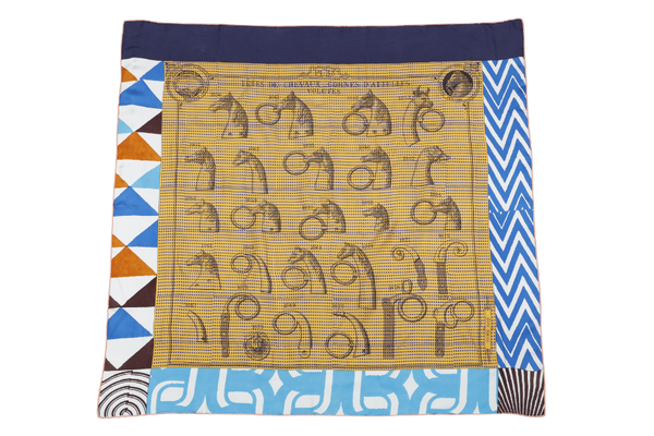 HERMES SILK SCARF 88X88CM ABSTRACT PATTERN WITH BOX