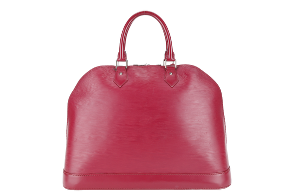 LOUIS VUITTON ALMA GM BURGUNDY EPI LEATHER SILVER HARDWARE WITH DUST COVER