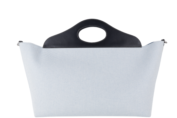 BURBERRY MD SOFT POCKET TOTE DEBOSSED LOGO CANVAS, WITH STRAP & DUST COVER