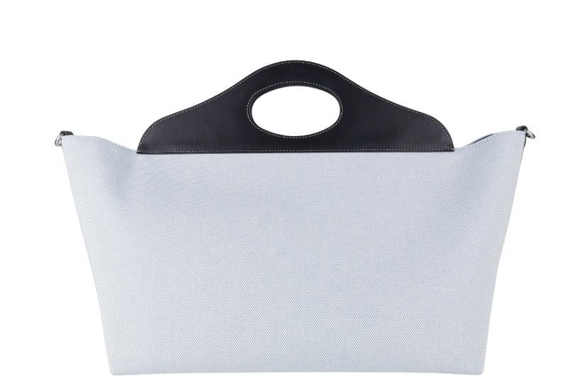 BURBERRY MD SOFT POCKET TOTE DEBOSSED LOGO CANVAS, WITH STRAP & DUST COVER
