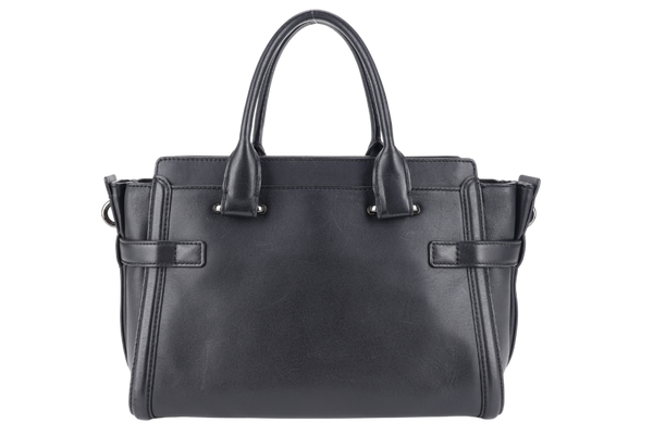 COACH SWAGGER 27 BLACK LEATHER SILVER HARDWARE WITH DUST COVER