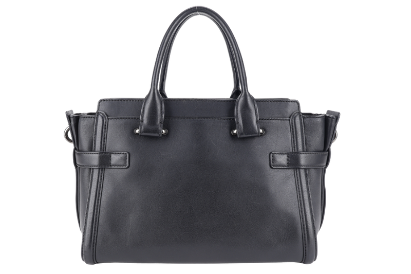 COACH SWAGGER 27 BLACK LEATHER SILVER HARDWARE WITH DUST COVER