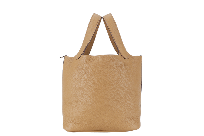 HERMES PICOTIN 18 BEIGE DE WEIMAR CLEMENCE LEATHER GOLD HARDWARE STAMP B (YEAR 2023) WITH DUST COVER, LOCK&KEYS AND BOX