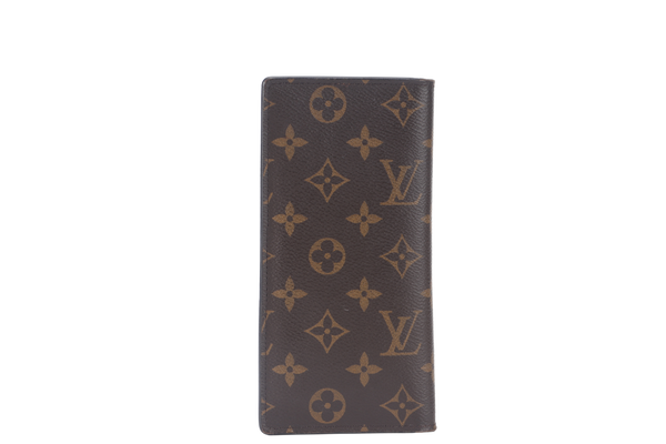 LOUIS VUITTON BRAZZA WALLET (M66540) BROWN MONOGRAM GOLD HARDWARE WITH DUST COVER AND BOX