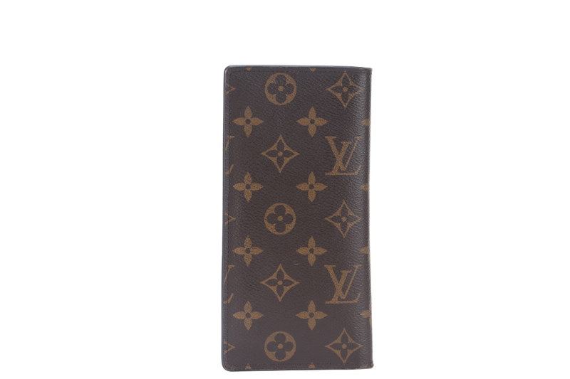 LOUIS VUITTON BRAZZA WALLET (M66540) BROWN MONOGRAM GOLD HARDWARE WITH DUST COVER AND BOX