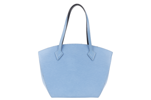 LOUIS VUITTON M50091 ST JACQUES BAG MM BLUE EPI LEATHER SILVER HARDWARE WITH DUST COVER AND BOX