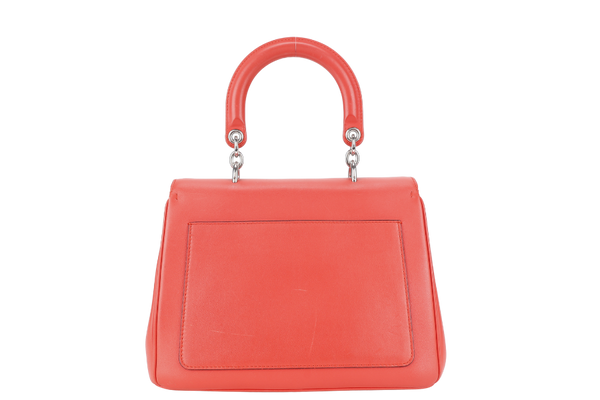 CHRISTIAN DIOR BE DIOR BI-COLOR ORANG, PINK SMOOTH LEATHER SILVER HARDWARE WITH STRAPS, CARD, DUST COVER AND BOX