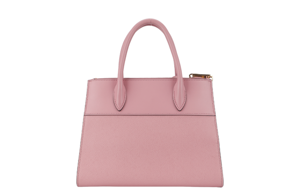 PRADA PARADIGME BAG (1BA103) PINK SAFFIANO LEATHER GOLD HARDWARE WITH STRAP AND DUST COVER