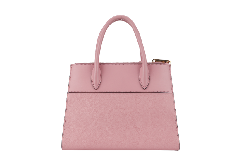 PRADA PARADIGME BAG (1BA103) PINK SAFFIANO LEATHER GOLD HARDWARE WITH STRAP AND DUST COVER