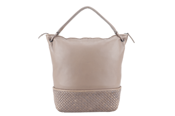 BOTTEGA VENETA SHOULDER BAG MEDIUM BROWN SILVER HARDWARE WITH DUST COVER