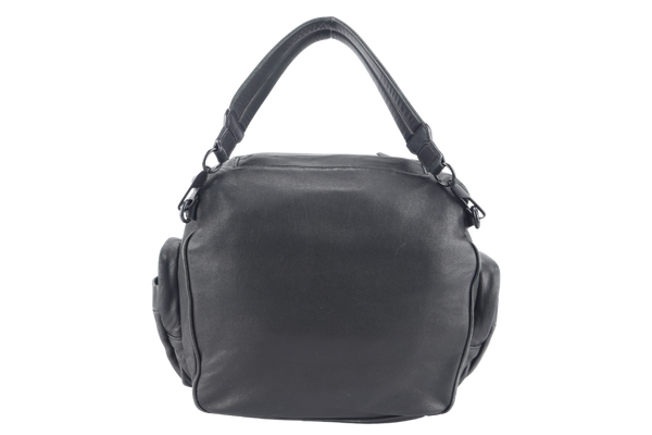 ALEXANDER WANG BLACK NAPPA LEATHER MESSENGER BAG WITH DUST COVER