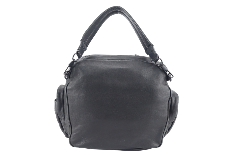 ALEXANDER WANG BLACK NAPPA LEATHER MESSENGER BAG WITH DUST COVER