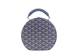GOYARD ALTO HATBOX NAVY BLUE GOYARDINE x CALF LEATHER WITH STRAPS, DUST COVER AND BOX