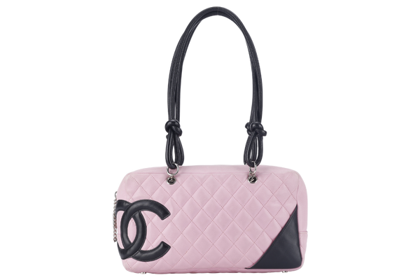 CHANEL CAMBON LINE (9139xxxx) LARGE PINK CALFSKIN LEATHER SILVER HARDWARE WITH DUST COVER