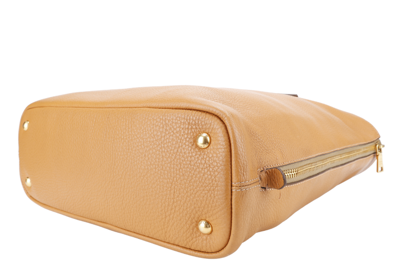 PRADA MUSTARD VITELLO DAINO LEATHER TOTE BAG NO CARD NO DUST COVER