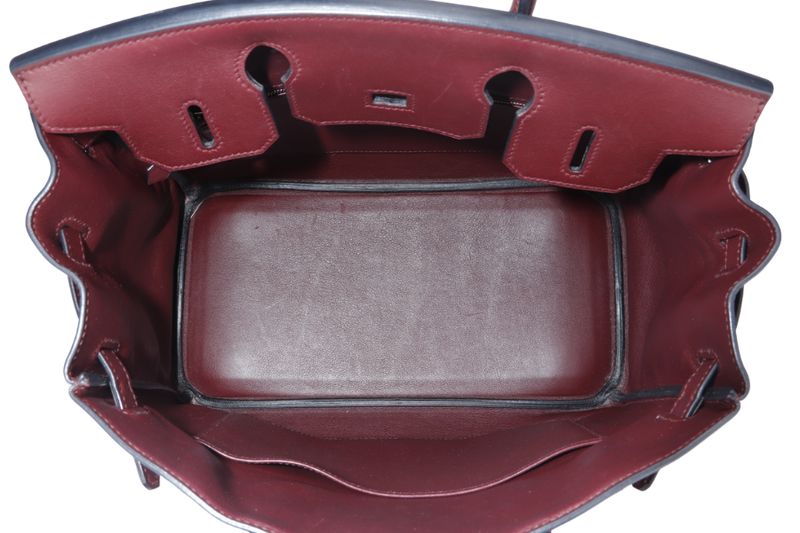 Hermes Birkin 30cm (Stamp M) Rouge H Color Swift Leather, Silver Hardware, with Keys, Raincoat & Dust Cover, no Lock