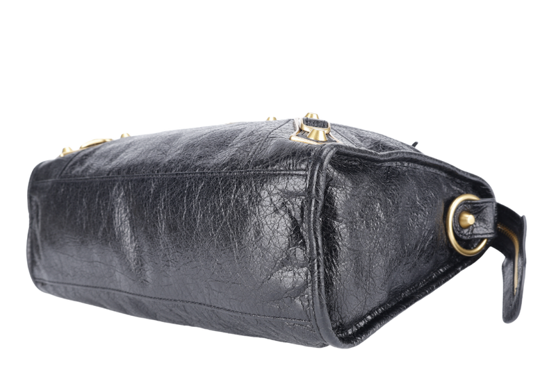 BALENCIAGA CITY SMALL BLACK LEATHER GOLD HARDWARE NO DUST COVER